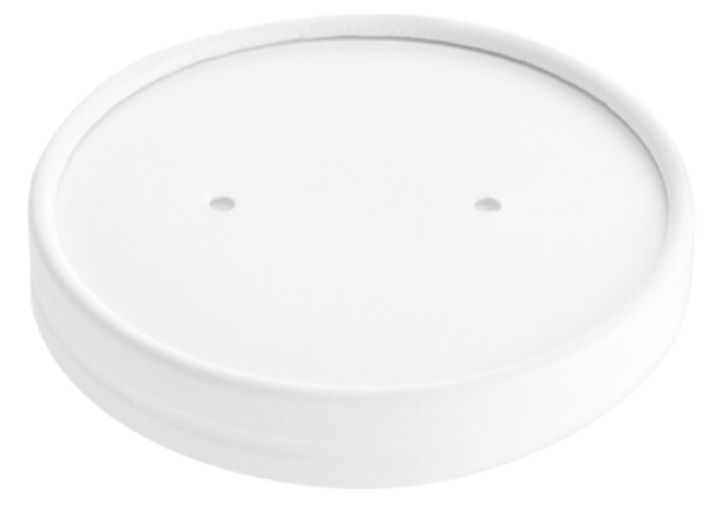 Deli Container Paper Lid  6-16 oz. White Double Poly-Coated- 1000/Case